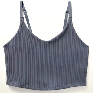 Athleta Elaton V-Neck Rib Longline Bra in XS